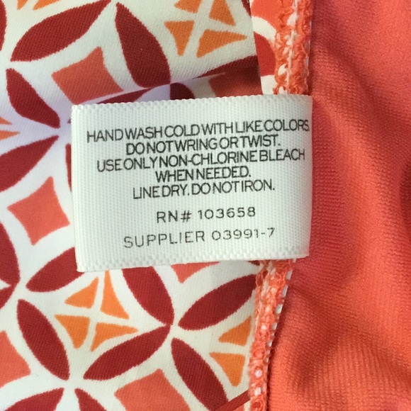 Women’s EUC Burgundy and orange plus long halter-top bathing suit by STYLUS/ XXL - Picture 5 of 5